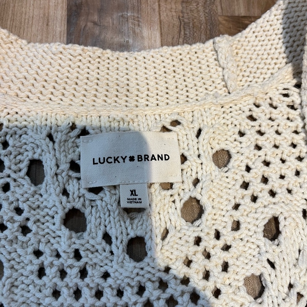Lucky Brand Mixed Stitch Cardigan - Picture 3 of 10